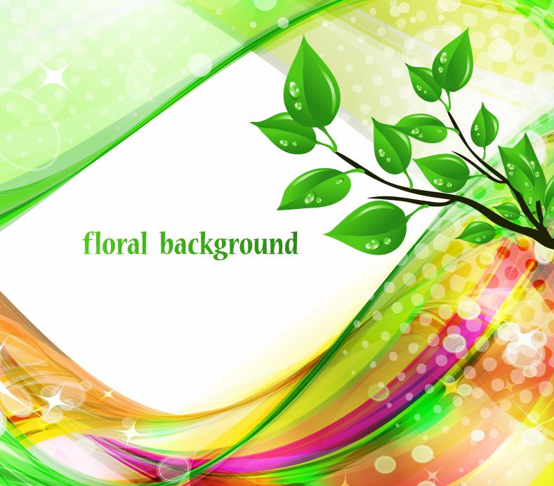 free vector Bright Abstract Green Floral Background